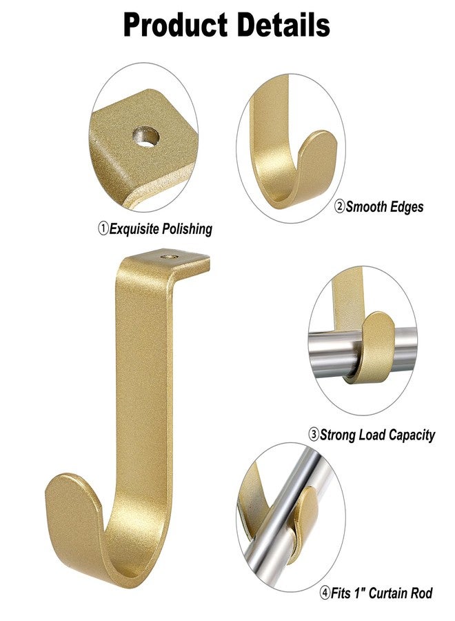 Hoowen 6 Pack Ceiling Curtain Rod Brackets, Sturdy Metal Curtain Rods Holders with Screws for 1 Inch Rod, Mounting Bracket for Ceiling Mount, Windows Drapes Curtains Hardware for Home Office, Gold - Image 4